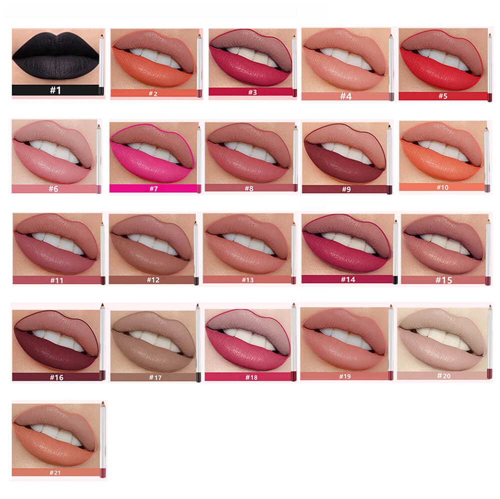 25 color matte lip liner lip color pencil white high pigmented