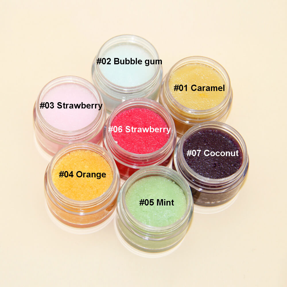 7 fruit scent lip scrub exfoliation lip care moisturizing nourishing