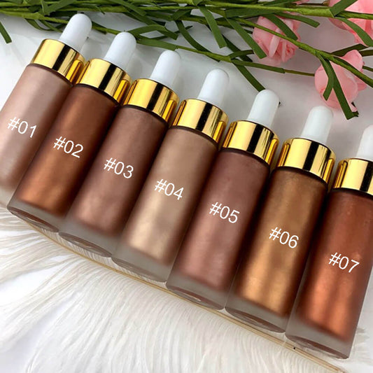 7 color liquid highlighter brighten high pigmented shimmer waterproof