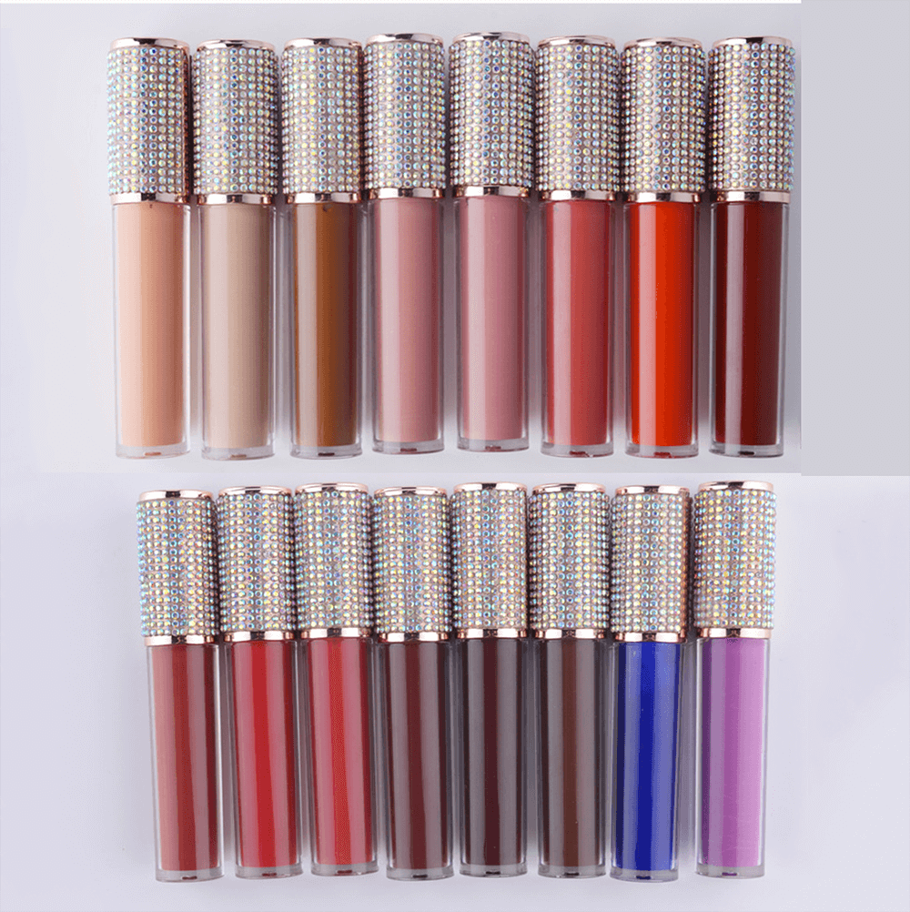 24 color liquid lipstick non-stick matte diamond tube