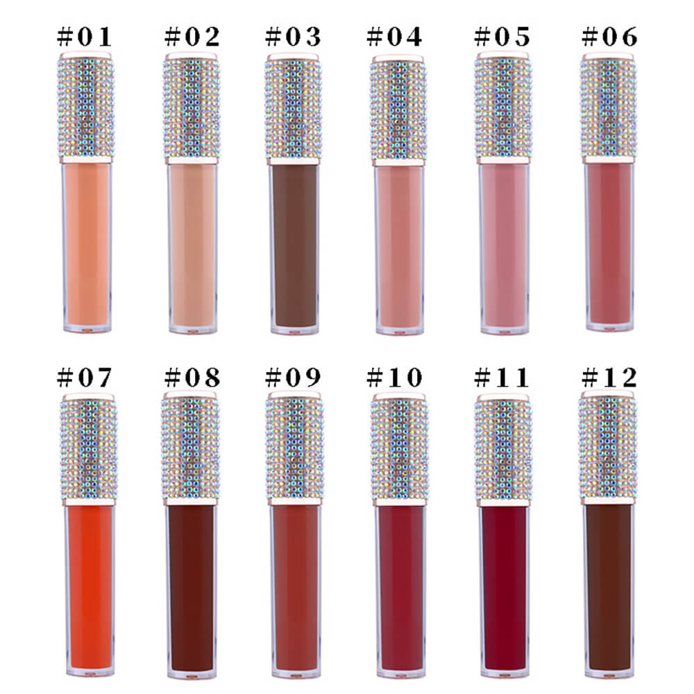 24 color liquid lipstick non-stick matte diamond tube