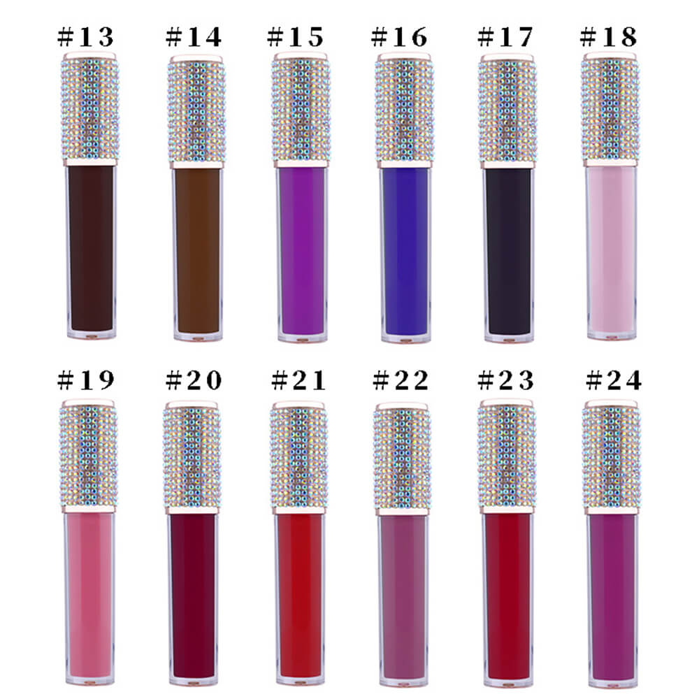 24 color liquid lipstick non-stick matte diamond tube