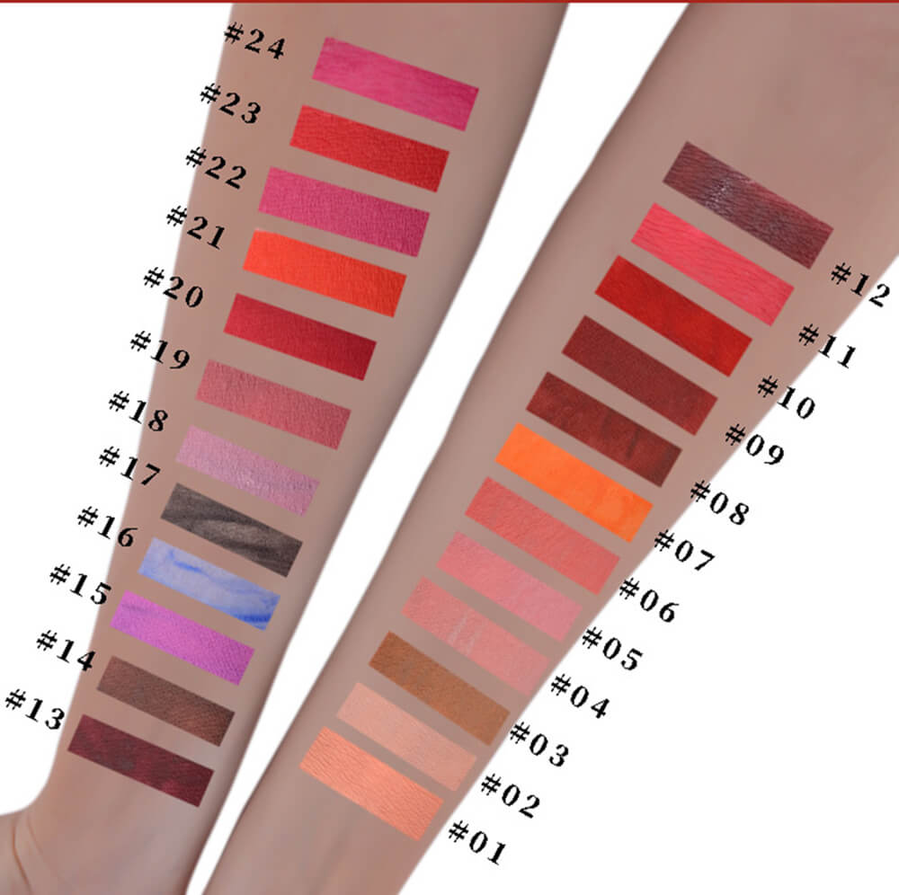 24 color liquid lipstick non-stick matte diamond tube