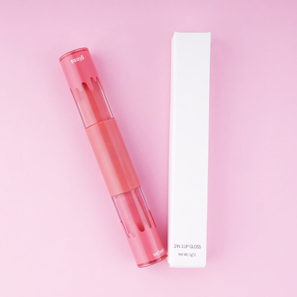 6 color matte lipstick+velvet lipstick double-headed long lasting