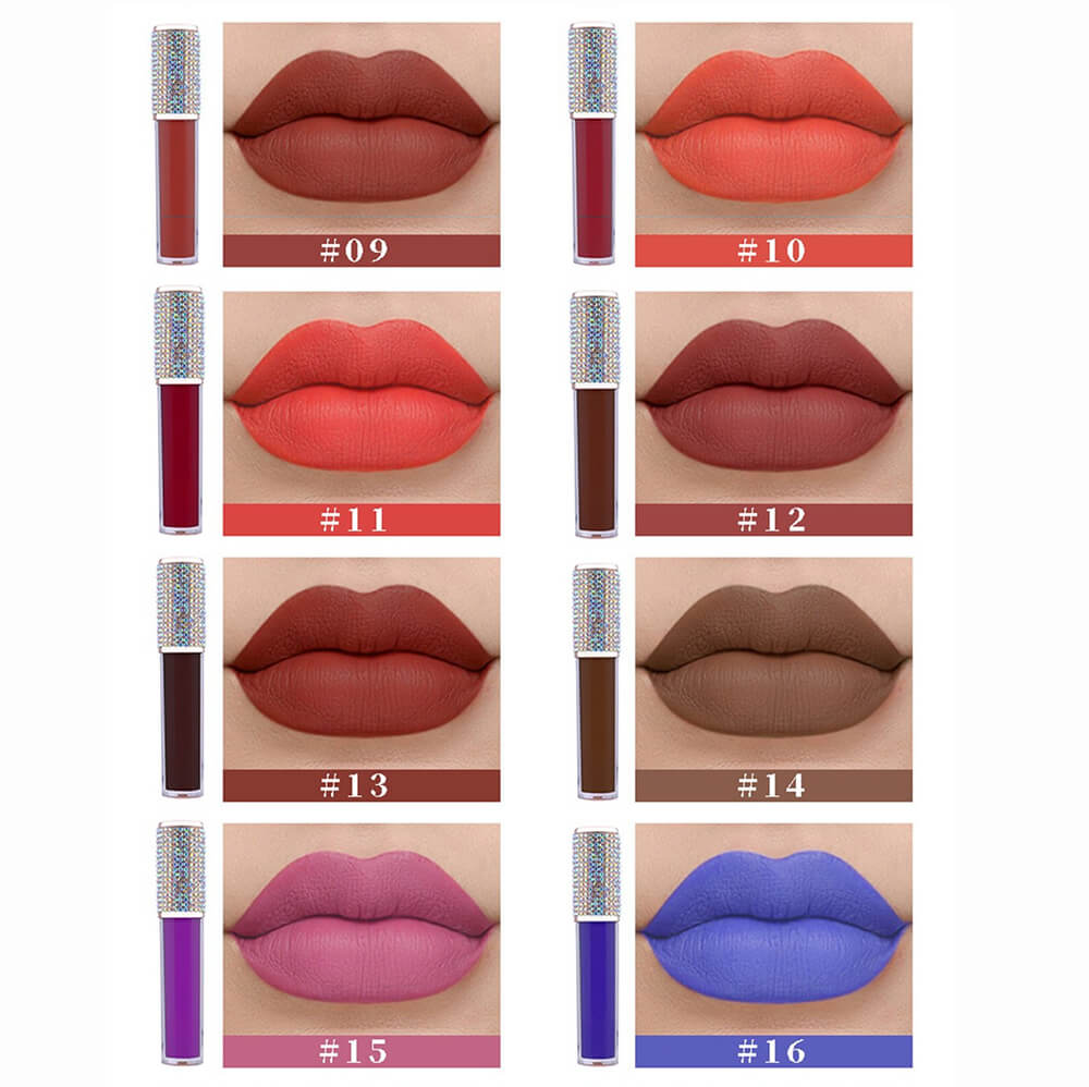24 color liquid lipstick non-stick matte diamond tube