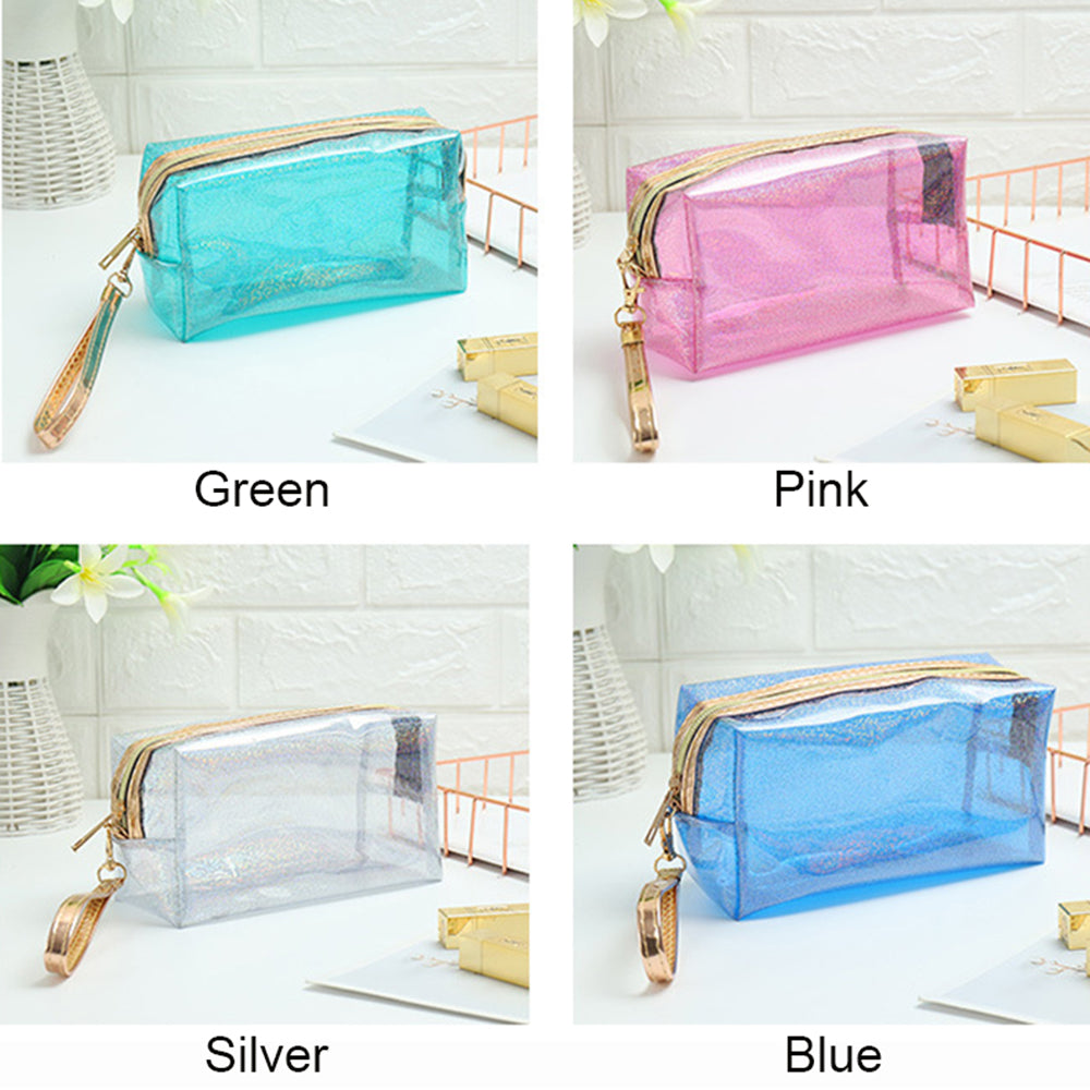 8 color makeup bag pvc zipper storage bag travel waterproof