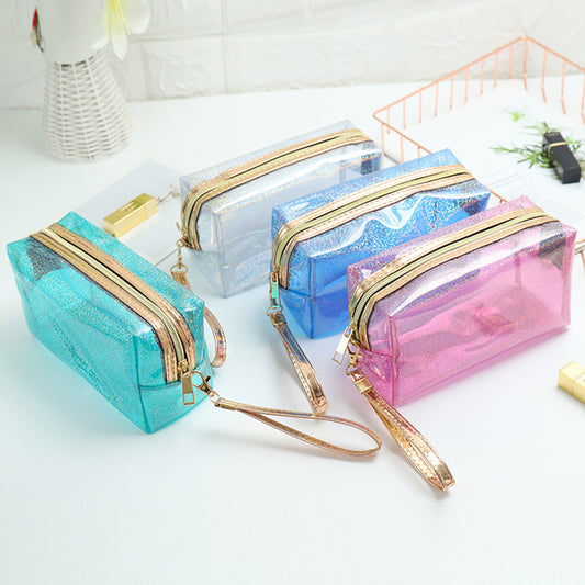 8 color makeup bag pvc zipper storage bag travel waterproof