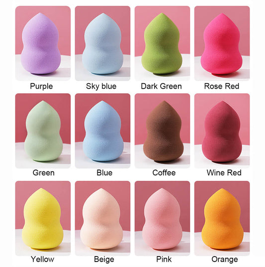 12 color beauty blender makeup sponge soft puff gourd shape