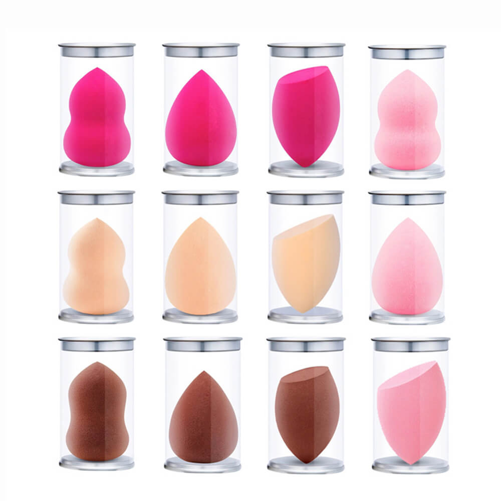 12 color makeup sponge beauty blender bouncy puff beveled shape