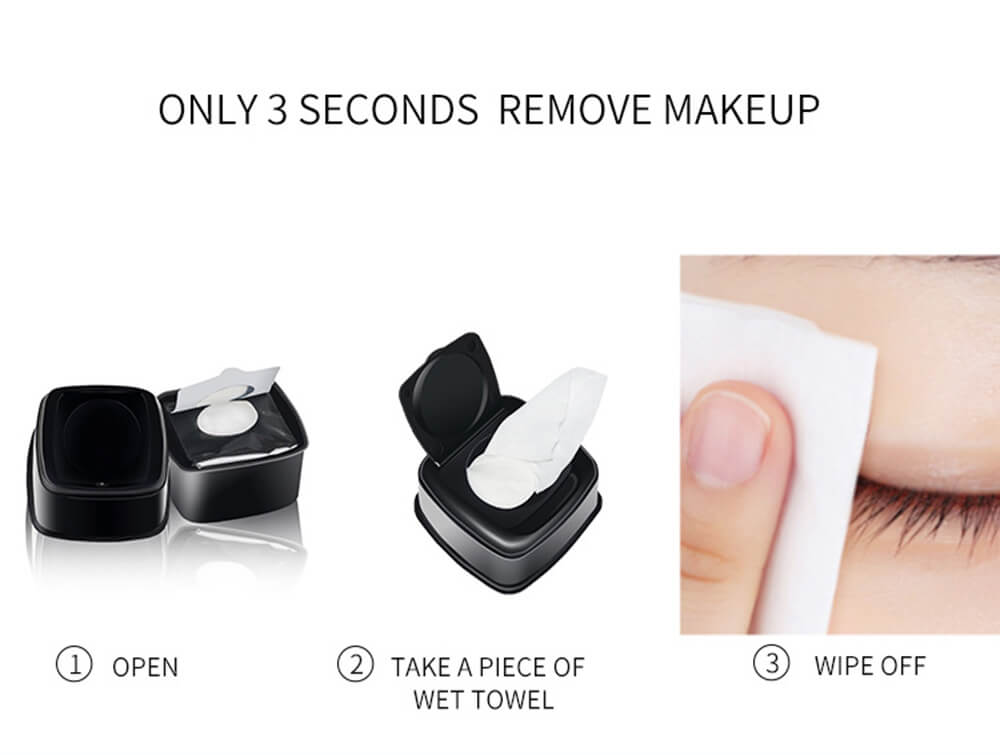 Makeup wipes face cleansing remover pads vegan cotton 60 pcs