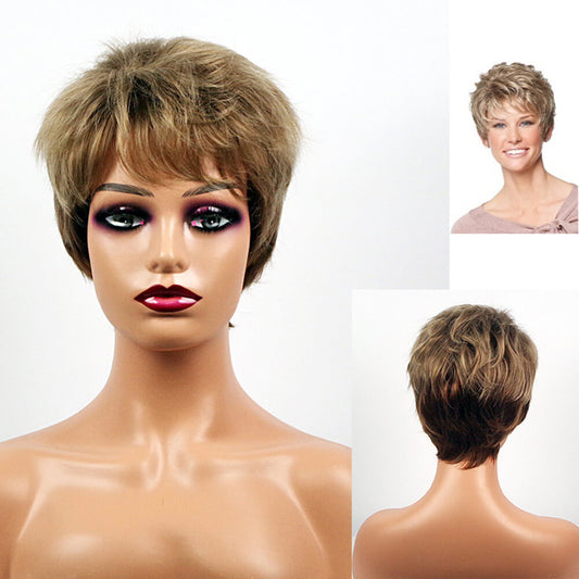 Short wigs brown hair natural curly 9.5 inch