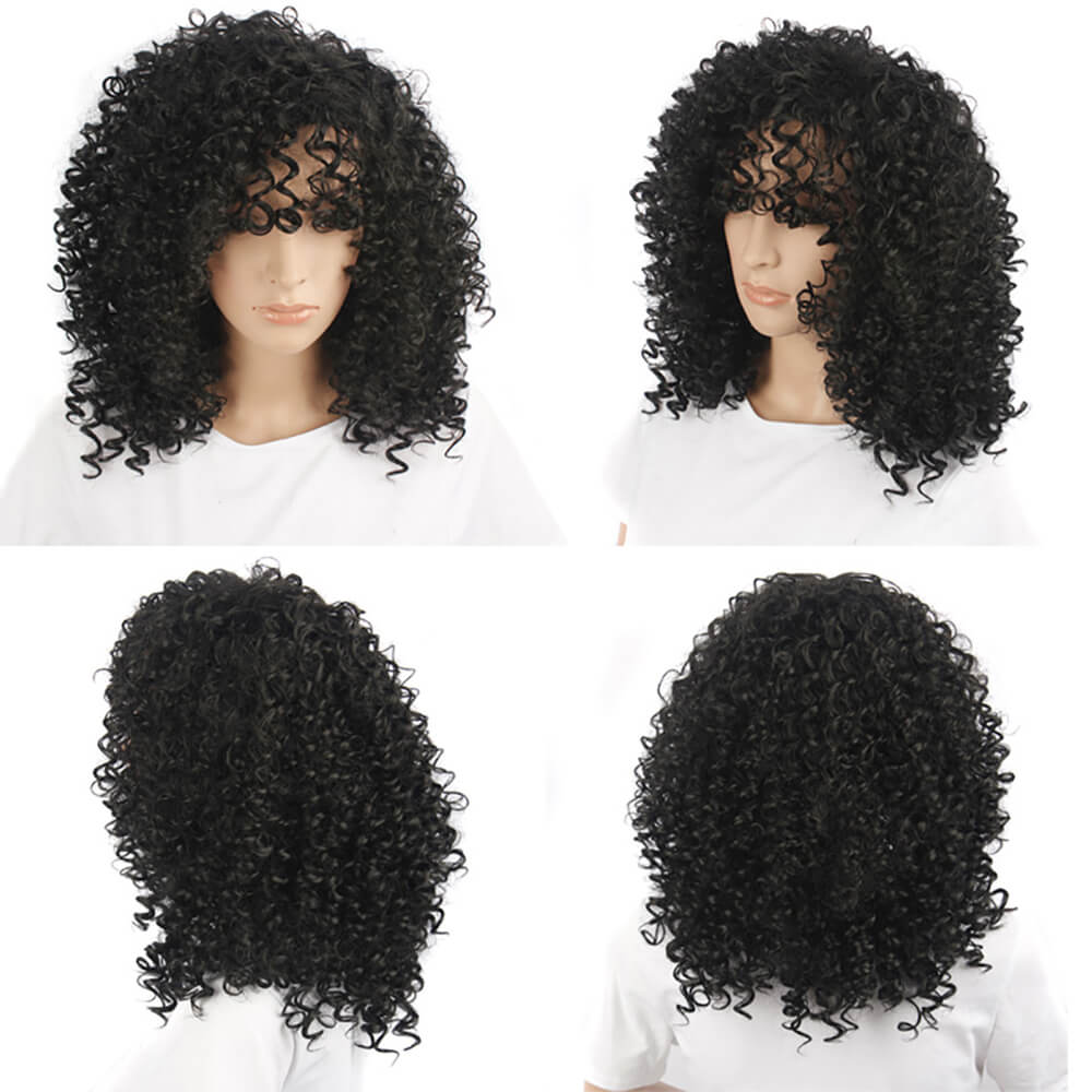5 color wigs short curly hair fluffy explosive 11.8 inch