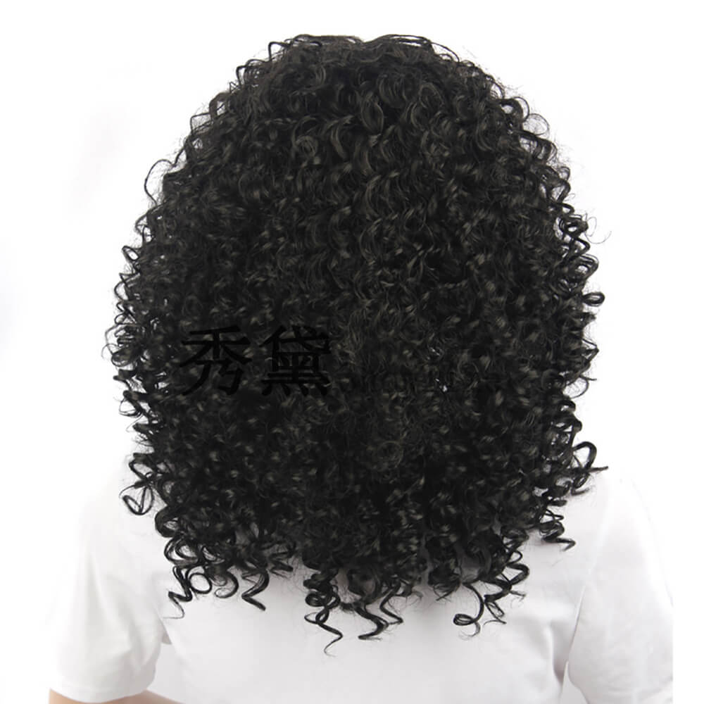 5 color wigs short curly hair fluffy explosive 11.8 inch