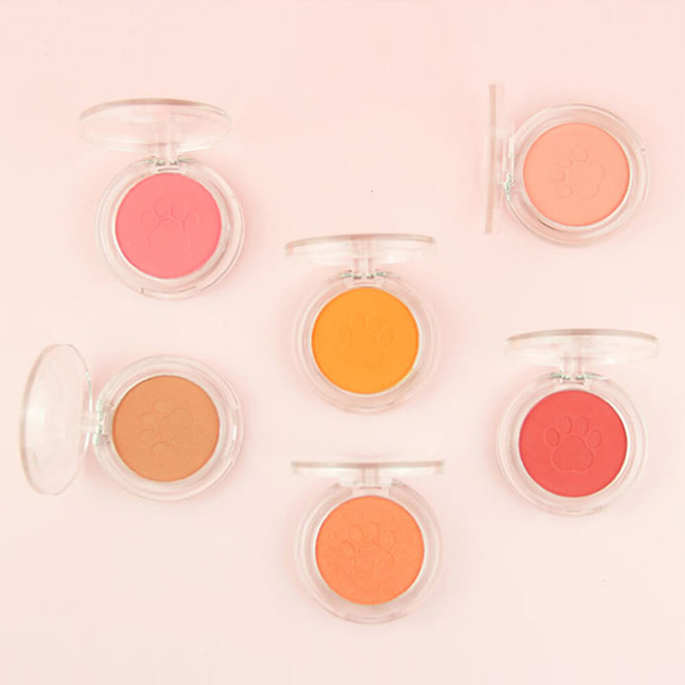 10 color blush powder blusher cute cat's paw high pigmented