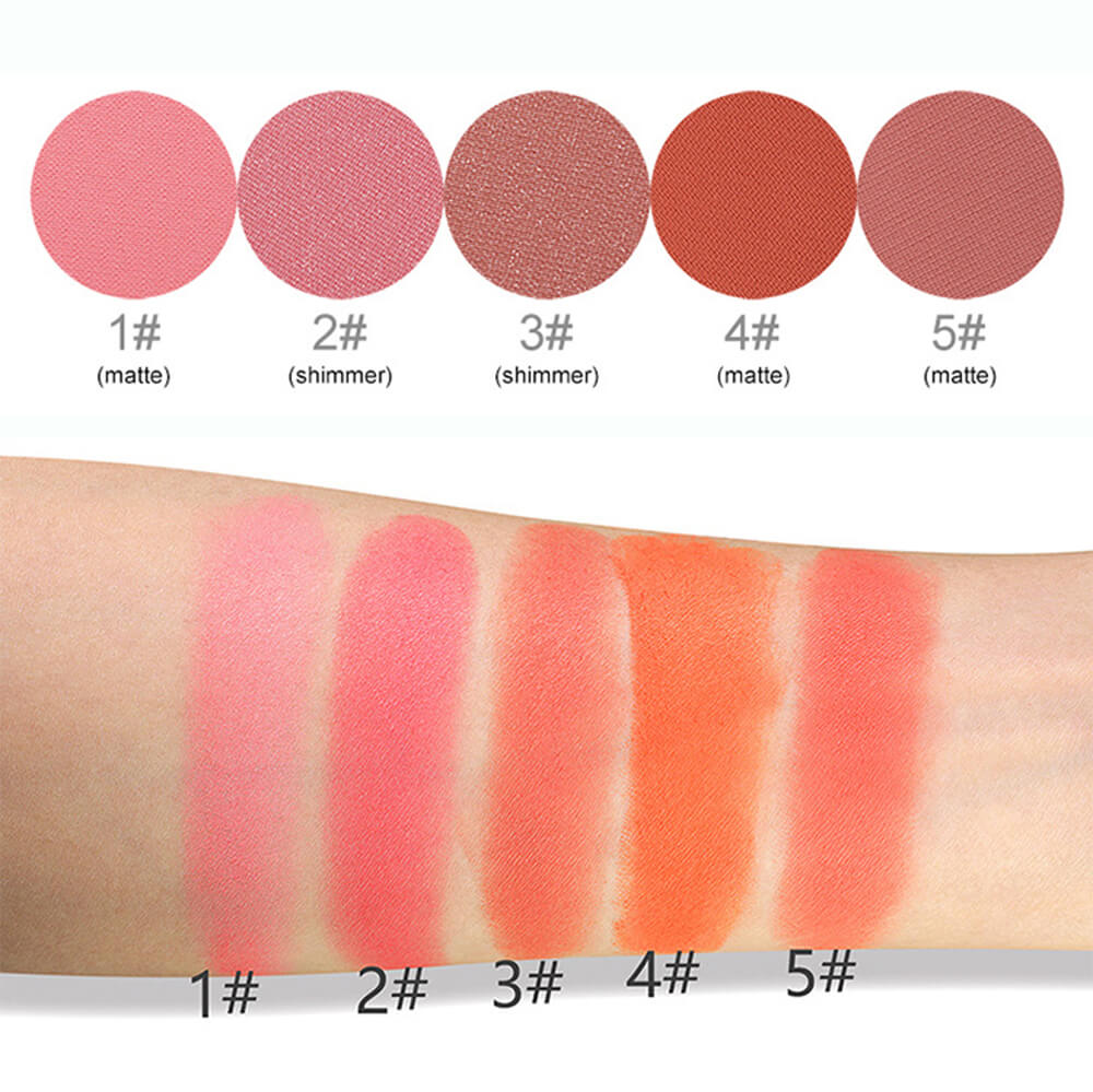 5 color natural blush blusher pressed powder high pigmented
