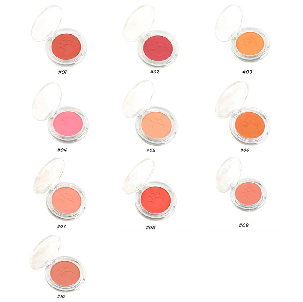 10 color blush powder blusher cute cat's paw high pigmented
