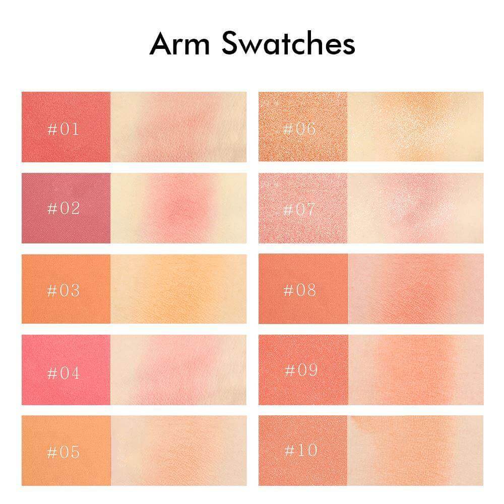10 color blush powder blusher cute cat's paw high pigmented