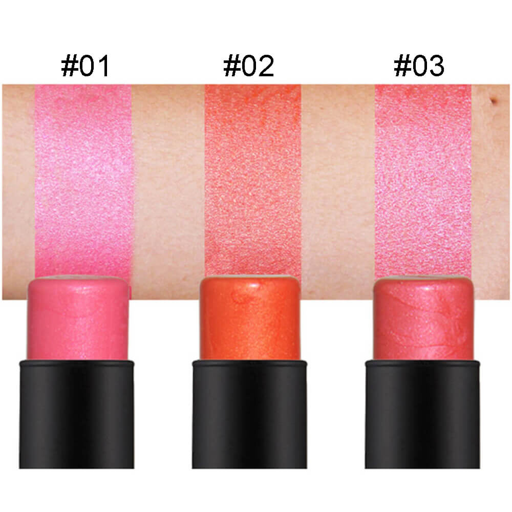 3 color blush stick cream blusher high pigmented waterproof