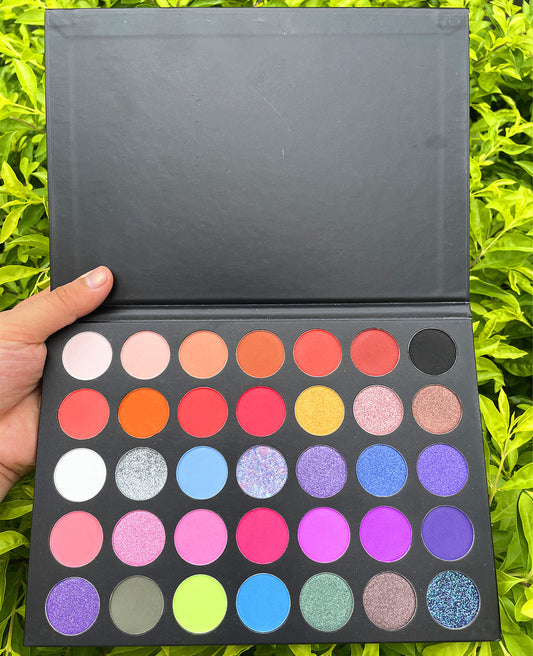 Palette de 35 fards à paupières mats, palette noire hautement pigmentée