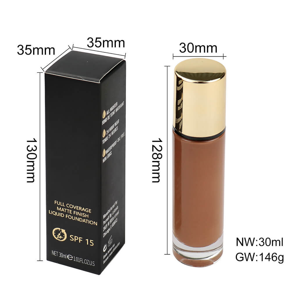 24 color liquid foundation matte SPF15 full coverage waterproof