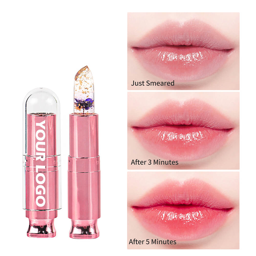 5 color flower lip balm temperature change color vegan