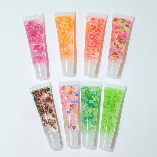 8 color clear lip gloss moisturizing fruit flavor vegan