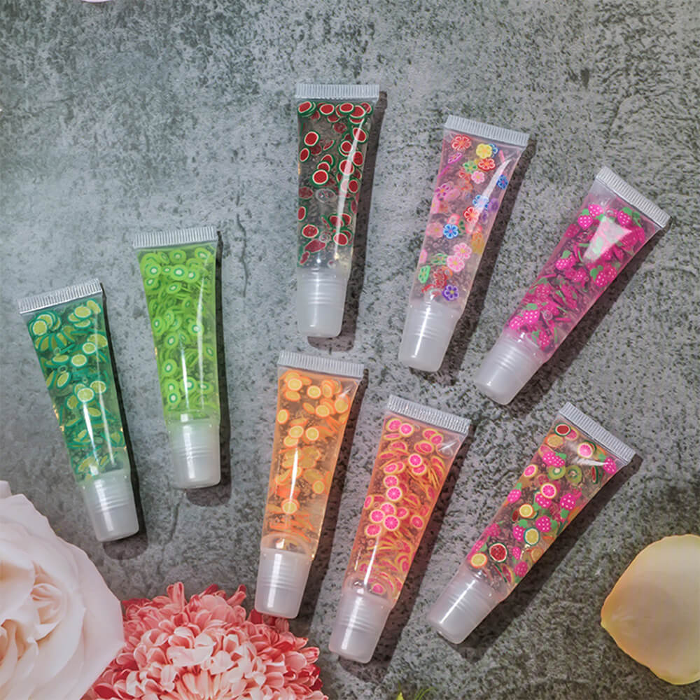 8 color clear lip gloss moisturizing fruit flavor vegan
