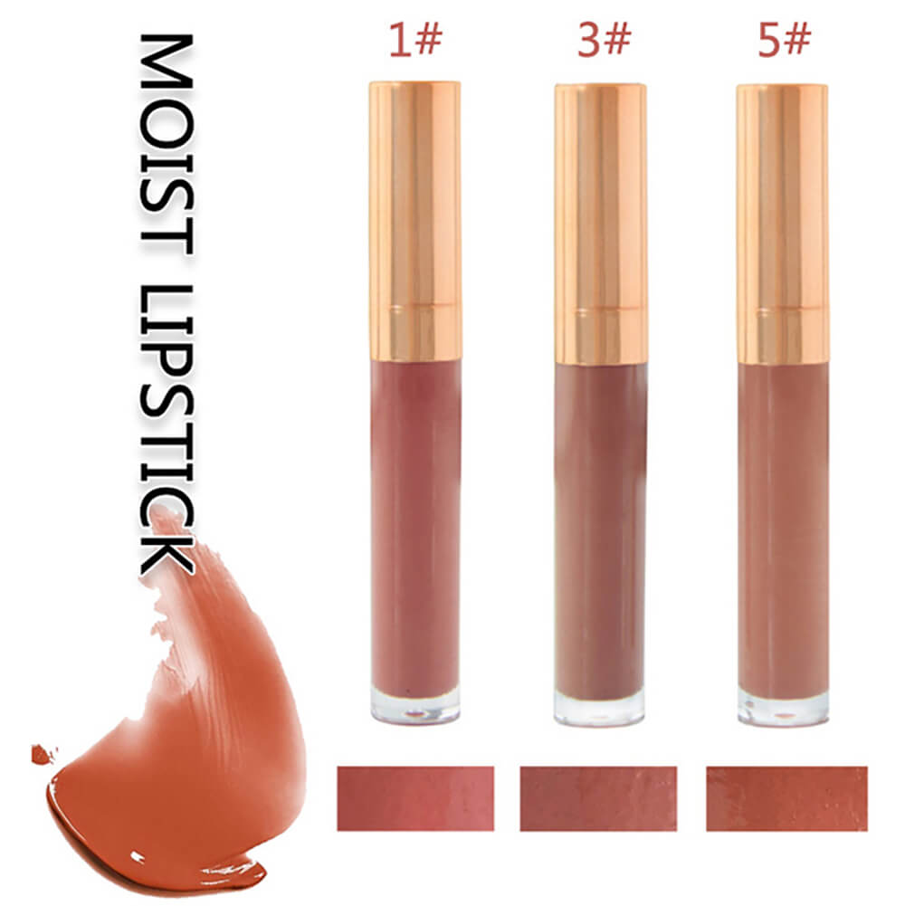 6 color lip gloss nude shimmer high pigmented gold tube
