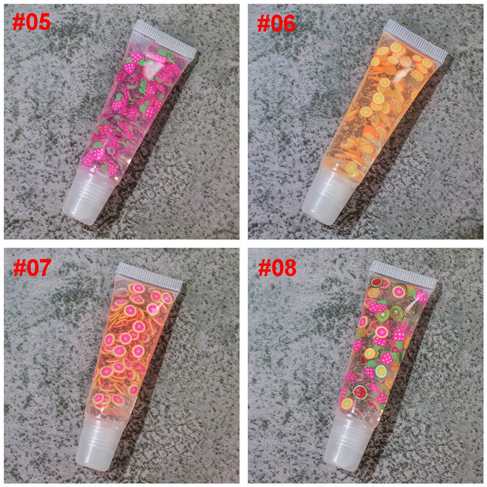 8 color clear lip gloss moisturizing fruit flavor vegan