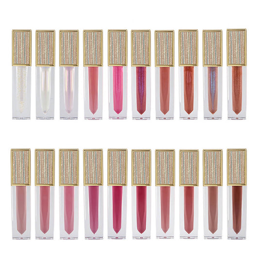 20 color lip gloss nude high pigmented diamond tube