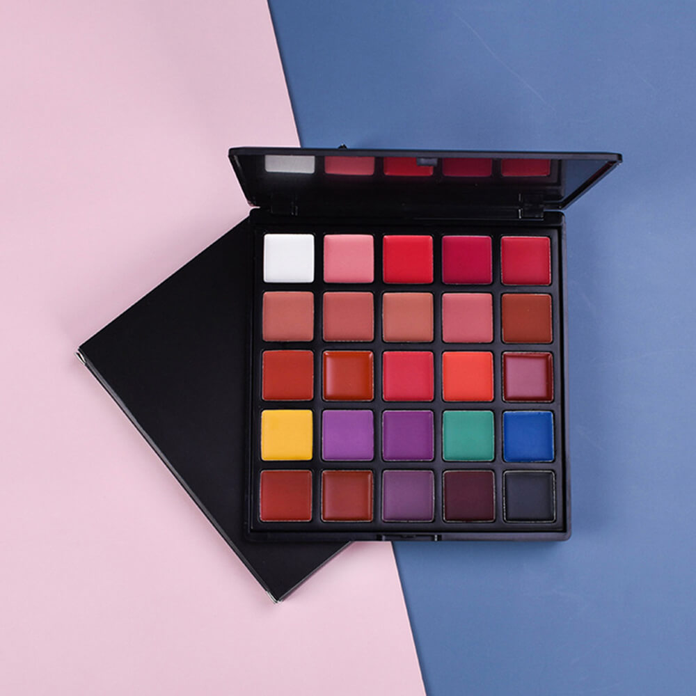 25 color lip gloss palette matte moisturizing vegan
