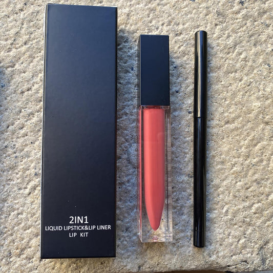 12 color lip set matte liquid lipstick & lip liner non-stick waterproof