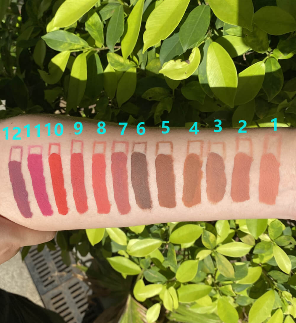 12 color lip set matte liquid lipstick & lip liner non-stick waterproof