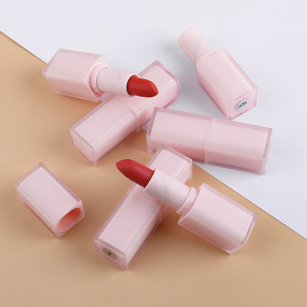14 color lipstick matte moisturizing waterproof pink tube