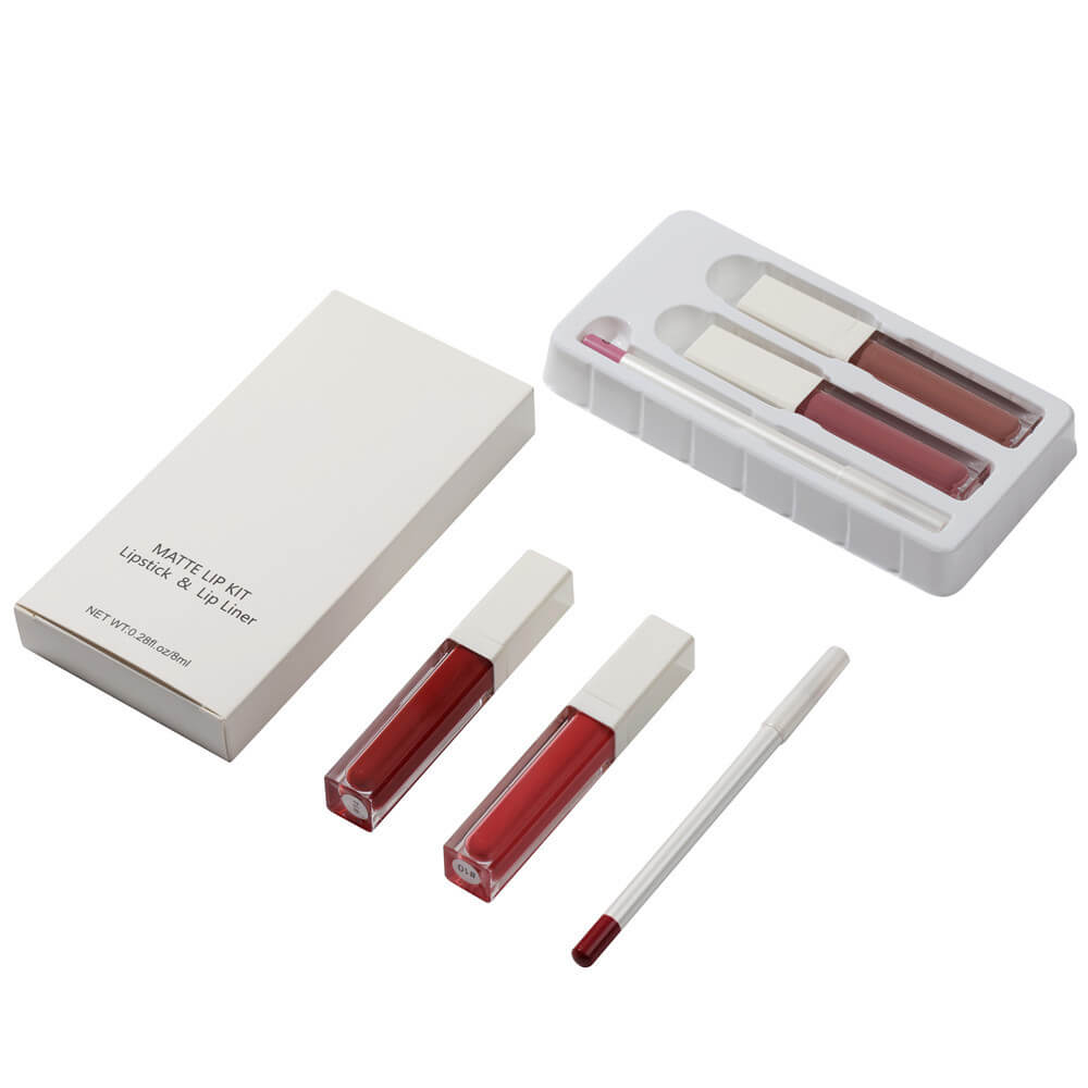 8 color 3-in-1 liquid lipstick set matte non-sticky high pigment