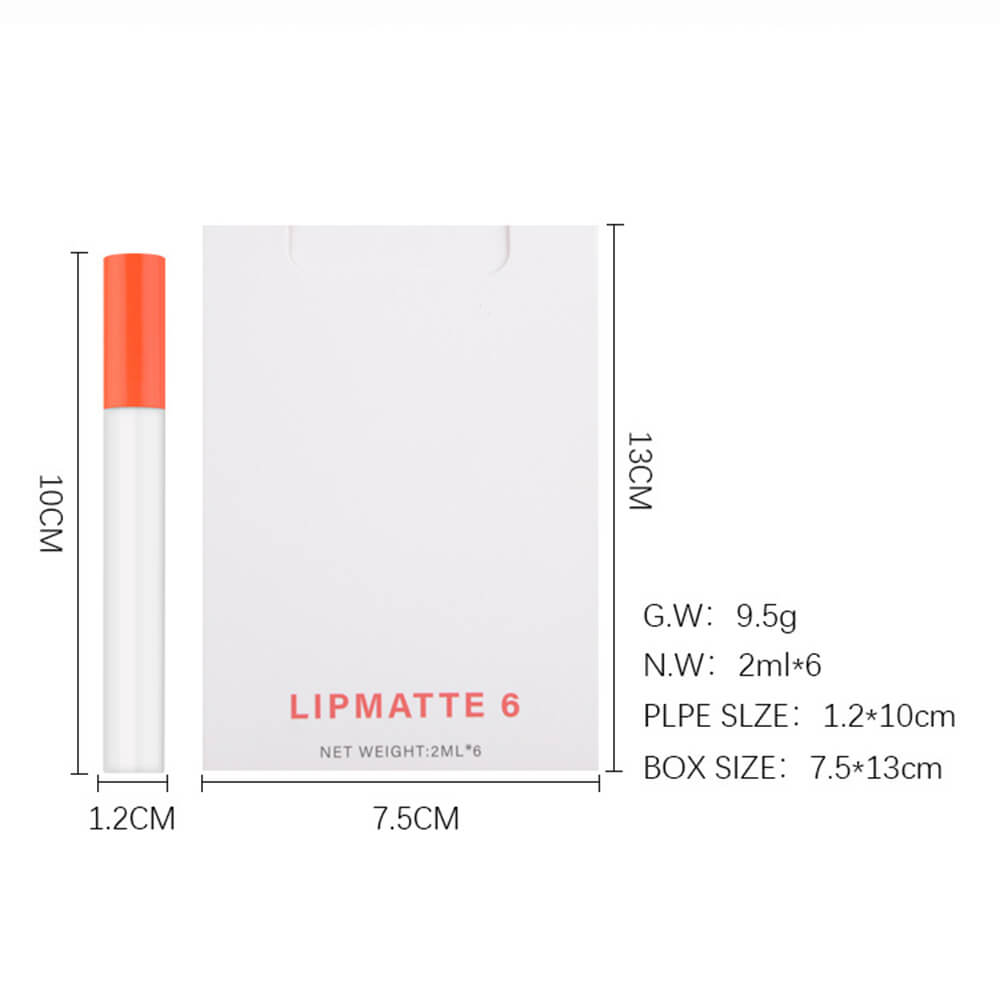 6 pcs lip kit liquid lipstick set matte long lasting cigarette design