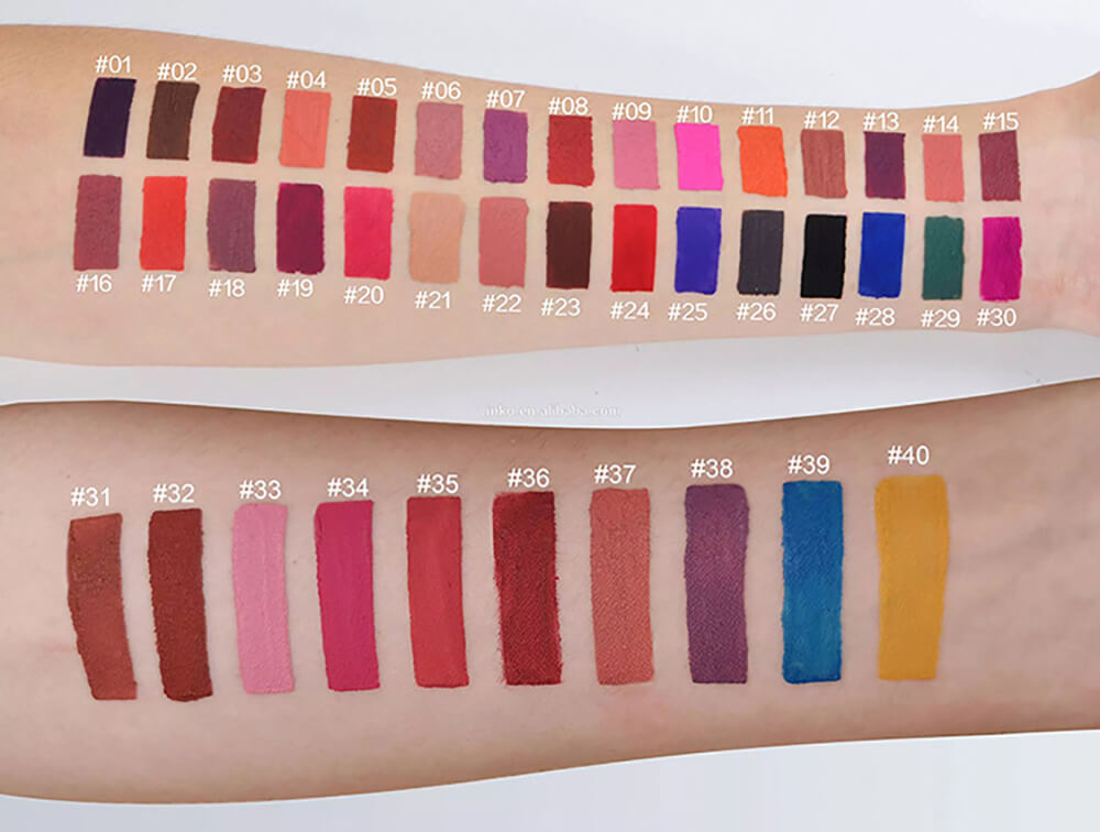 40 color liquid lipstick matte non-stick long lasting (color 01-20)