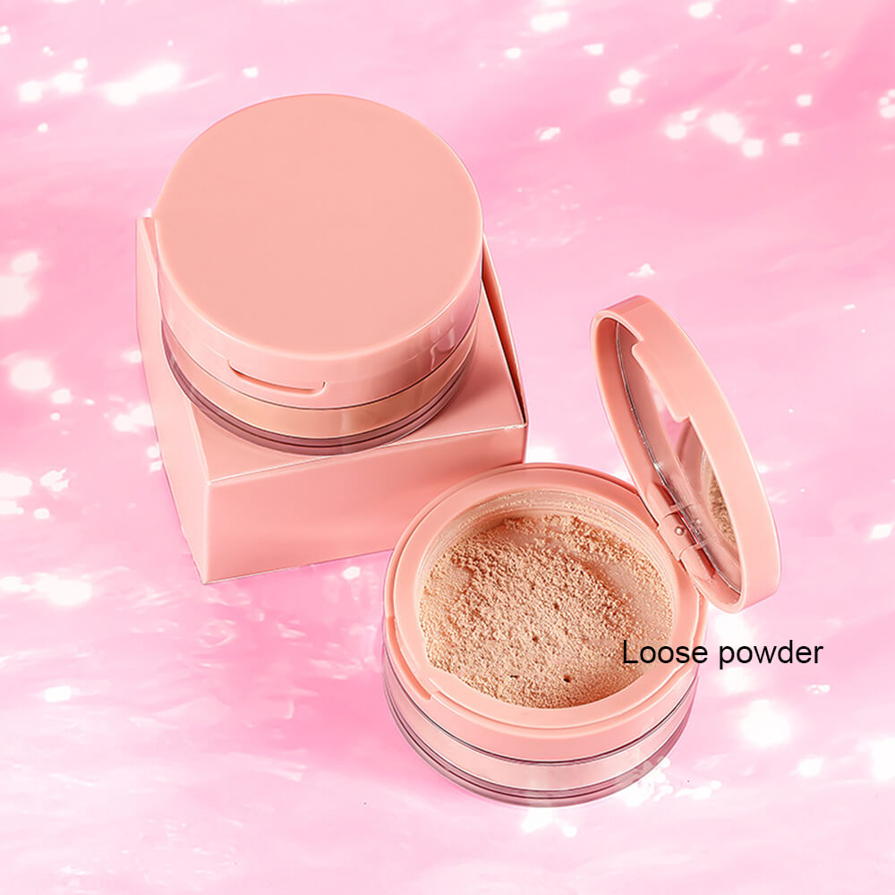 6 color loose setting powder oil control pink with puff