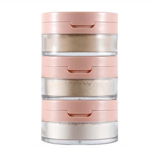 Polvo fijador suelto de 6 colores rosa con hojaldre