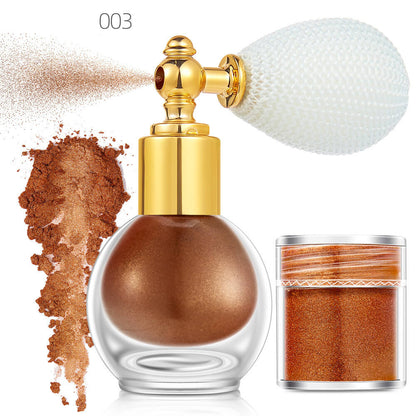 14 color highlighter powder shimmer glitter spray face body hair (1 bottle of spray + 1 refill)