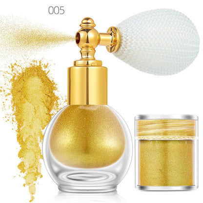 14 color highlighter powder shimmer glitter spray face body hair (1 bottle of spray + 1 refill)