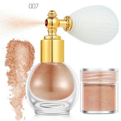 14 color highlighter powder shimmer glitter spray face body hair (1 bottle of spray + 1 refill)