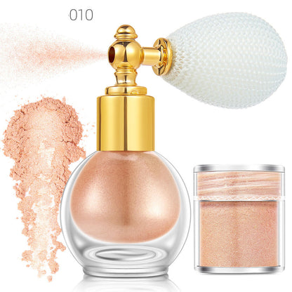 14 color highlighter powder shimmer glitter spray face body hair (1 bottle of spray + 1 refill)