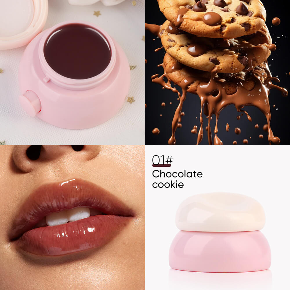 4-Color Lip Mask Jam Lip Balm Moisturizing Tinted Lip Gloss Gel with Lip Brush