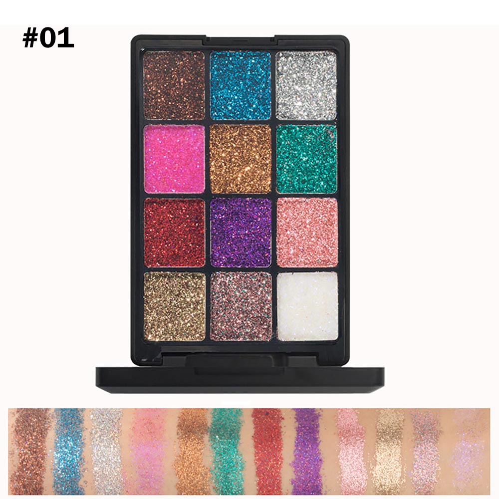 Palette de 12 fards à paupières mats, hautement pigmentés, pour toutes les carnations 