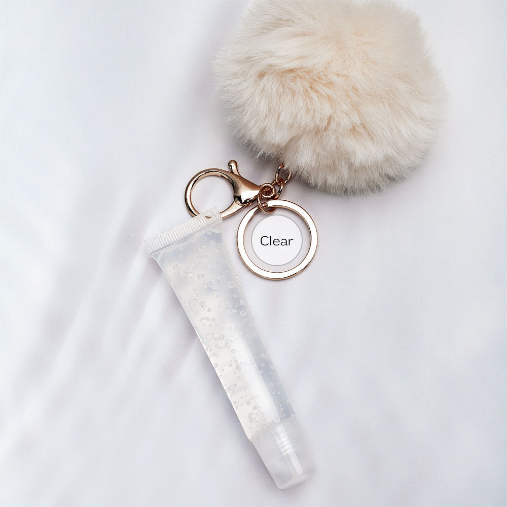 13 Color Fruity Lip Gloss Pompom Keychain Vegan Lipgloss 15ml Private Label