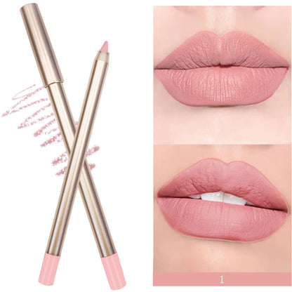 15 Color Matte Lip Liner Gold Lip Pencil Waterproof High Pigmented Vegan