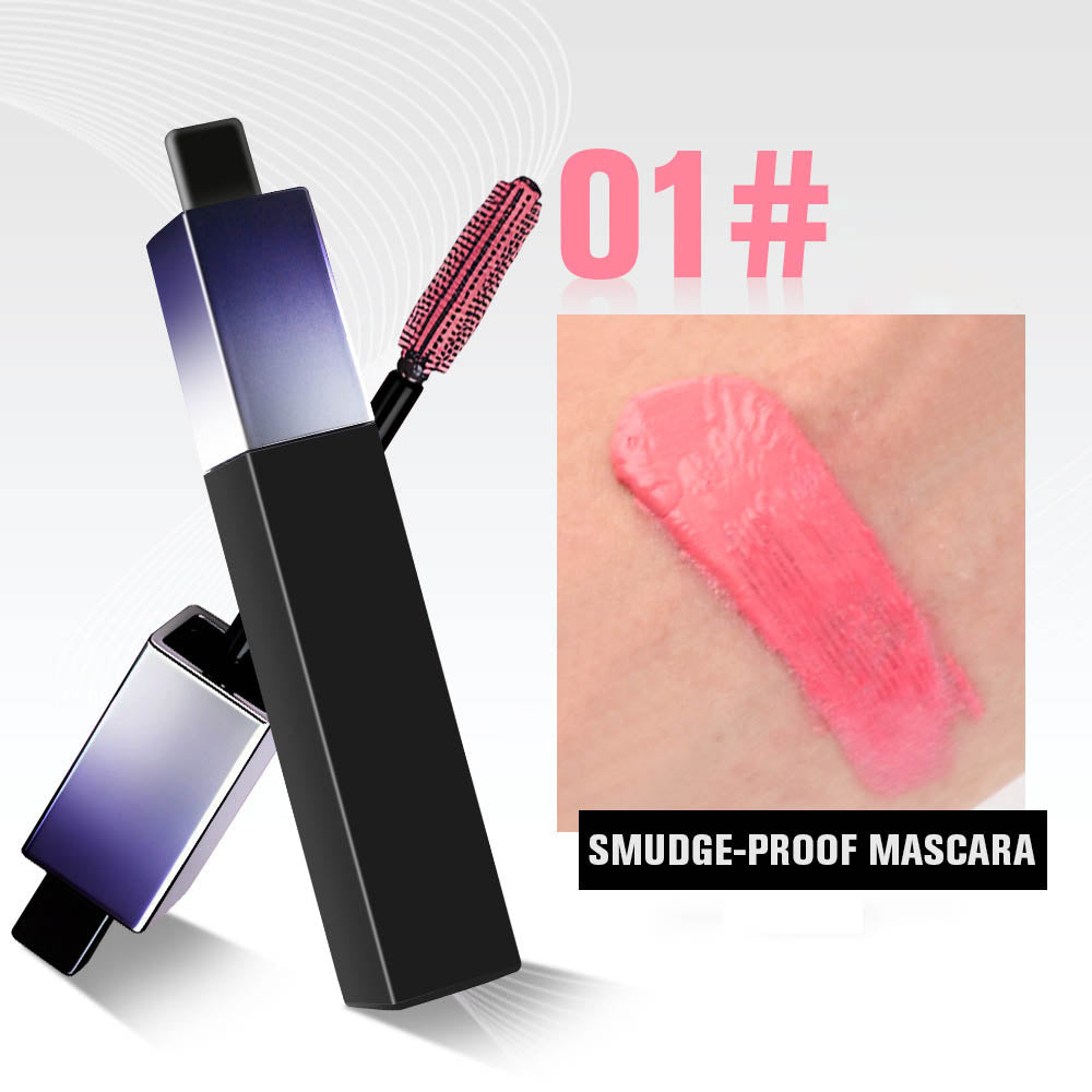 5-color Colored Mascara With Flexible Silicone Brush Head Long Curled Waterproof