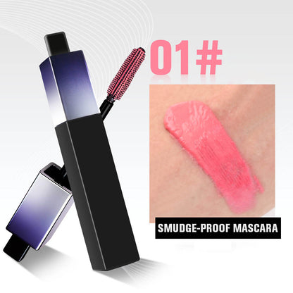 5-color Colored Mascara With Flexible Silicone Brush Head Long Curled Waterproof