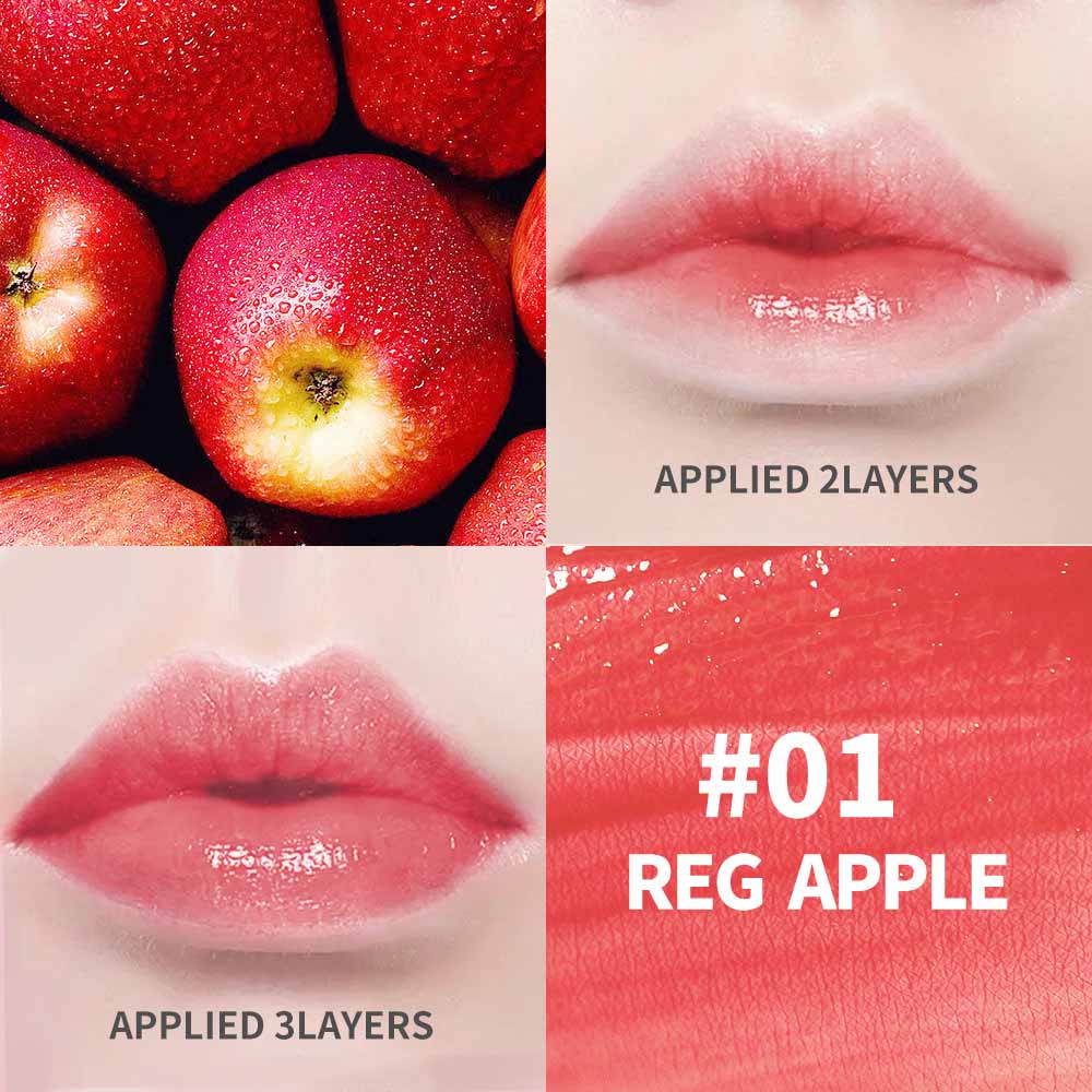 4-color Fruit Juice Lip Stain Jelly Lip and Cheek Tint Moisturizing Natural